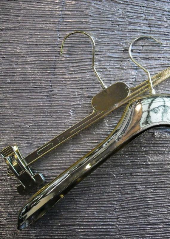 Lacquered plastic clothes hangers