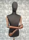 WOODEN BLACK/BEIGE BUST WITH HEAD AND ARMS - photo 3
