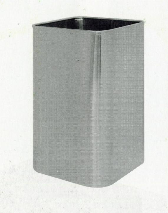 SQUARE-SHAPED SATIN STAINLESS STEEL WASTEPAPER BIN